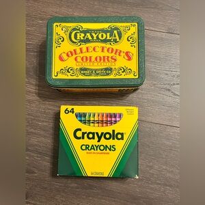 Vintage 1990 Crayola Tin Collectors Colors Limited Edition 72 Crayons